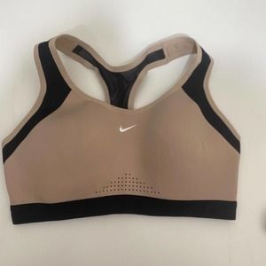 Nike Dri-Fit Women's Large Black Brown Padded Racerback Sports Bra